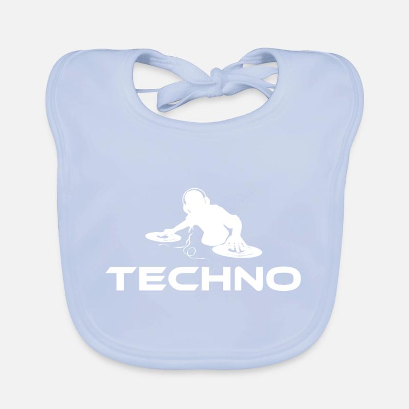techno dj white Organic Baby Bibs