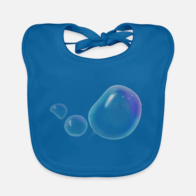 Gelée la bulle de savon - Bavoir bio Bébé - bleu paon
