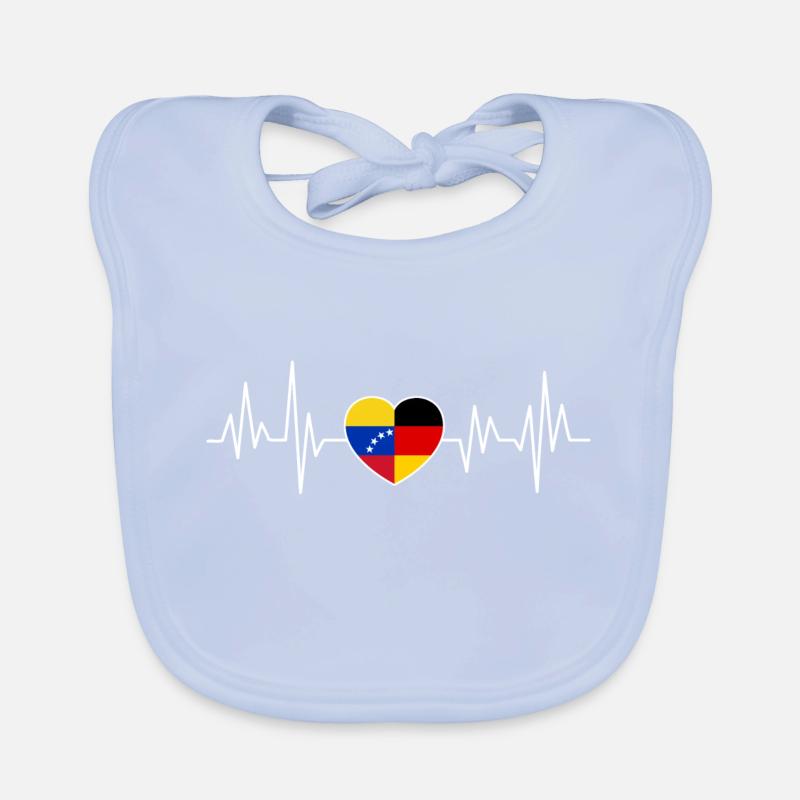 Venezuela Germany Flag Two Countries Organic Baby Bibs