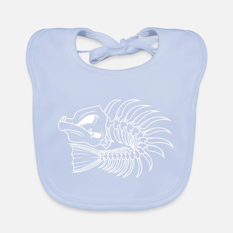 Fish bones herringbone fish skeleton Organic Baby Bibs