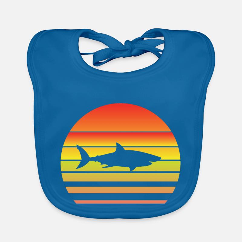 Shark at sunset Organic Baby Bibs