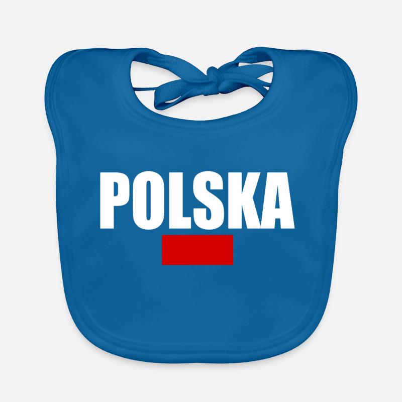 Pologne - Bavoir bio Bébé - bleu paon