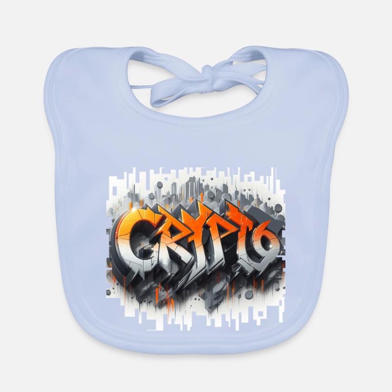 crypto, grafitti text 3D Baby Bio-Lätzchen