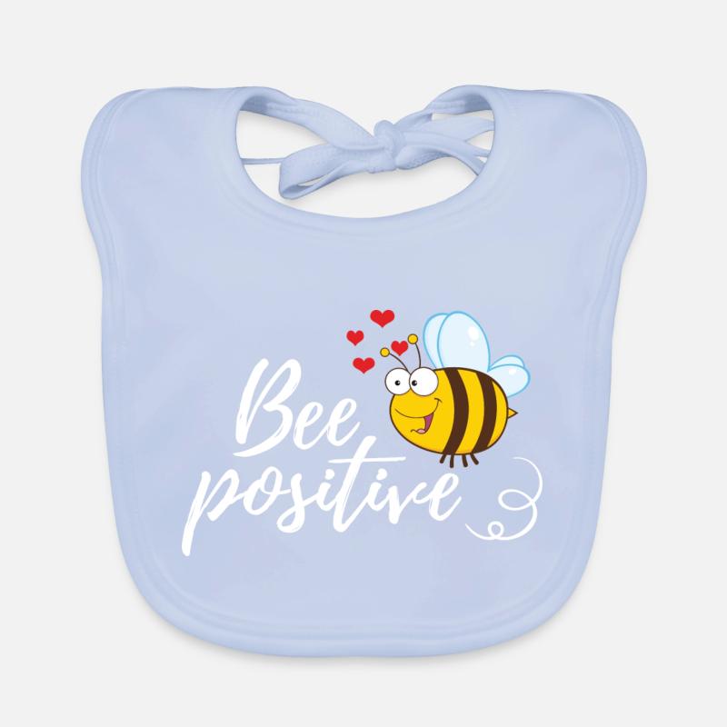 Funny Bee Saying Bee Positive Organic Baby Bibs