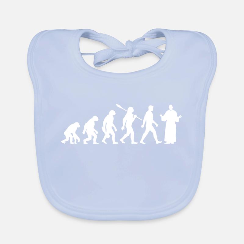 Evolution - Pasteurs - Église - Religion Bavoir bio Bébé
