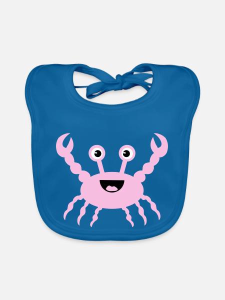 crab - Baby Bio-Lätzchen - Pfauenblau - Vorne