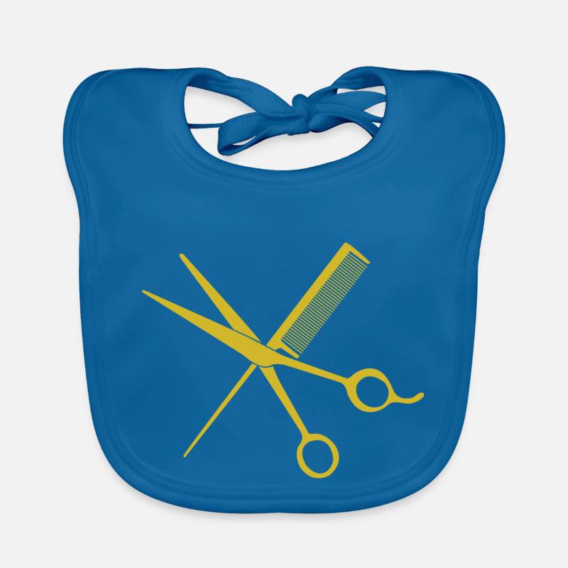 T-shirt de coiffeur élégant : ciseaux et peigne Bavoir bio Bébé