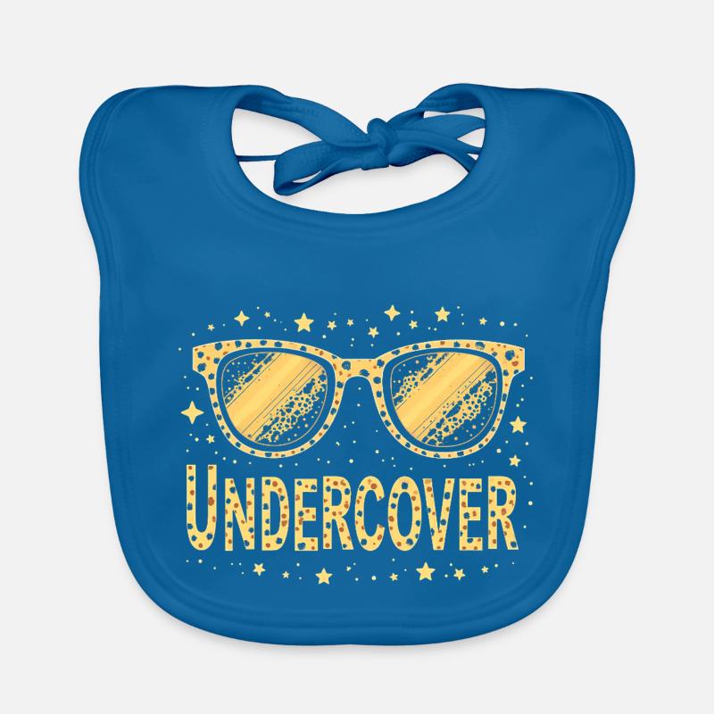 Lunettes de soleil drôles et costume de discours infiltré - Bavoir bio Bébé - bleu paon