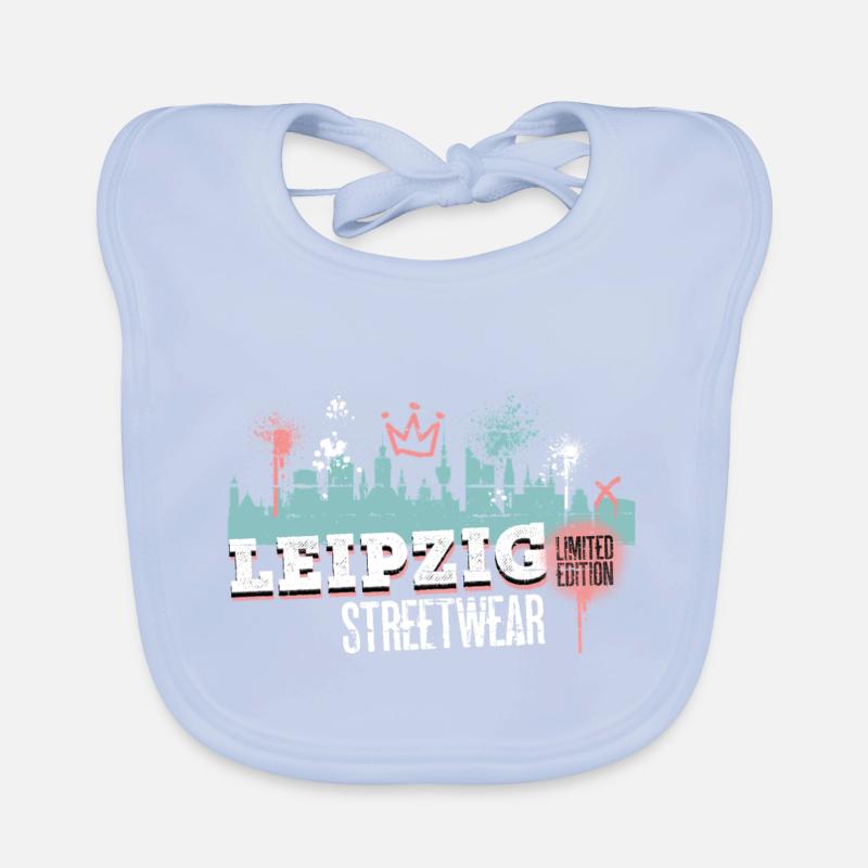 Leipzig Skyline City Germany Graffiti Art Organic Baby Bibs