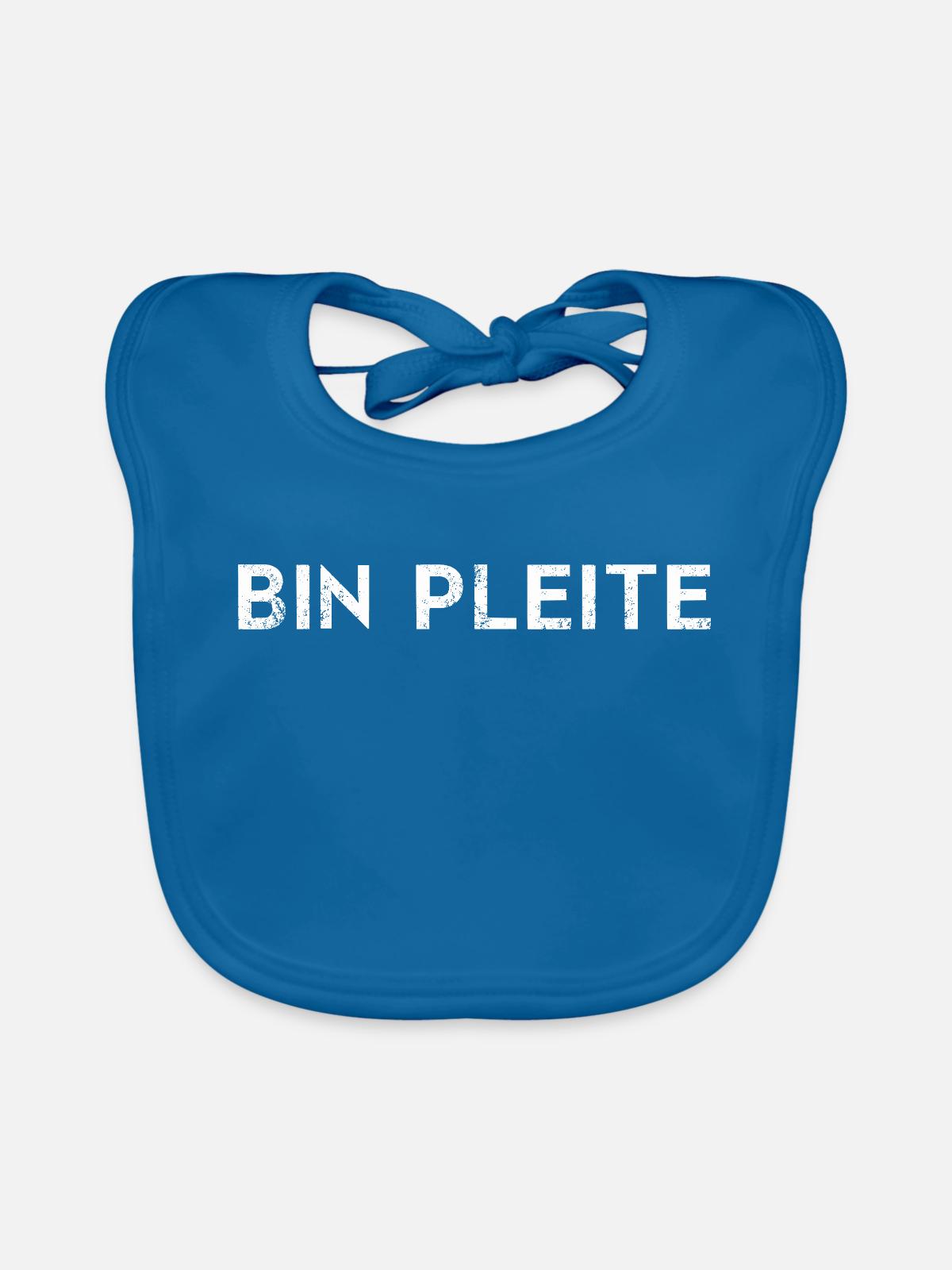 Bin pleite - Shirt - Baby Bio-Lätzchen - Pfauenblau - Vorne