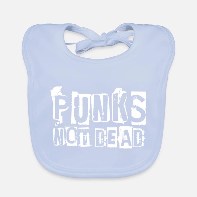 PUNKS NOT DEAD White Organic Baby Bibs