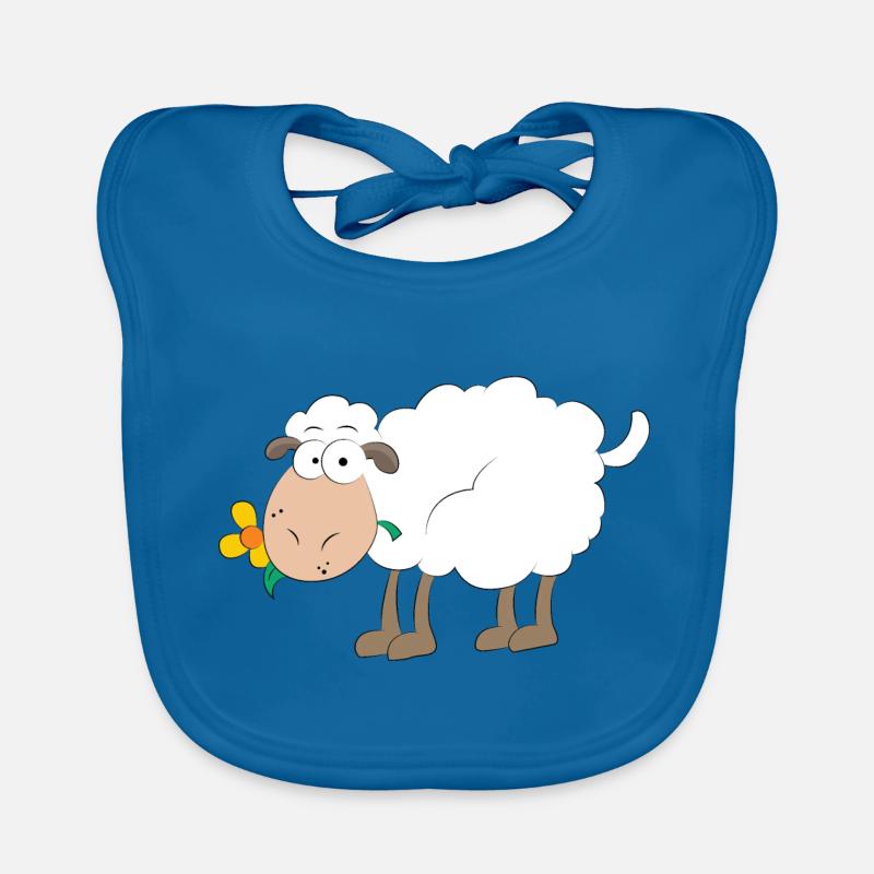 Schaf - Baby Bio-Lätzchen - Pfauenblau
