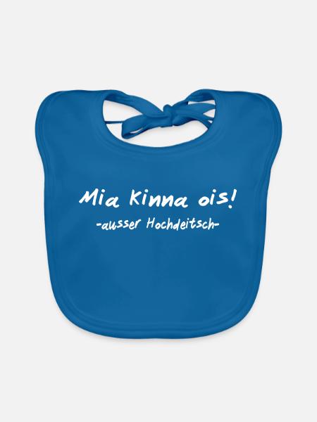 We can do everything except High German I Bavarian - Organic Baby Bibs - peacock-blue - Front