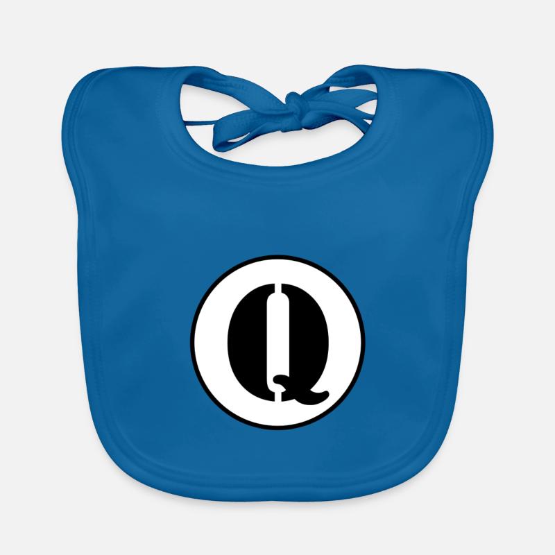 Q letter alphabet last name first name gift Organic Baby Bibs