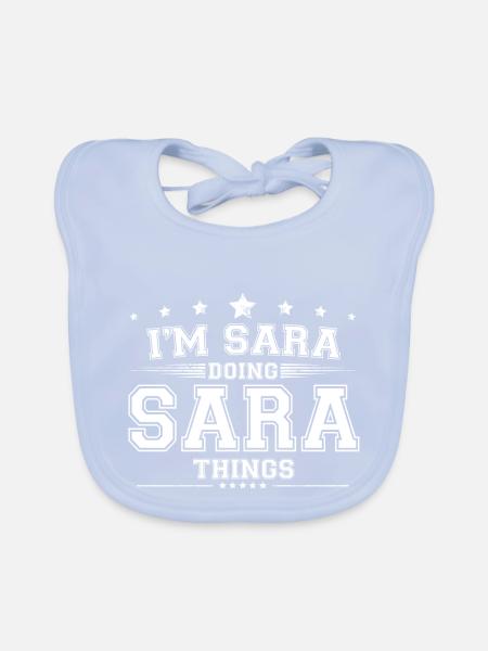 Sara - Bavoir bio Bébé - bleu ciel - Devant