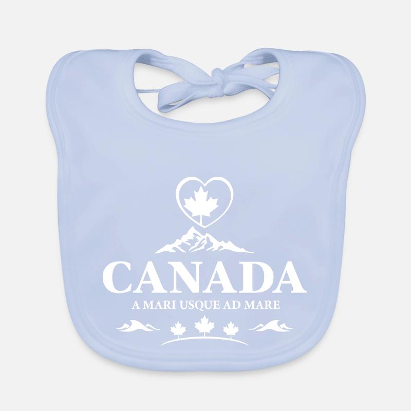 Canada Vancouver Montreal Toronto Maple Leaf Heart Organic Baby Bibs