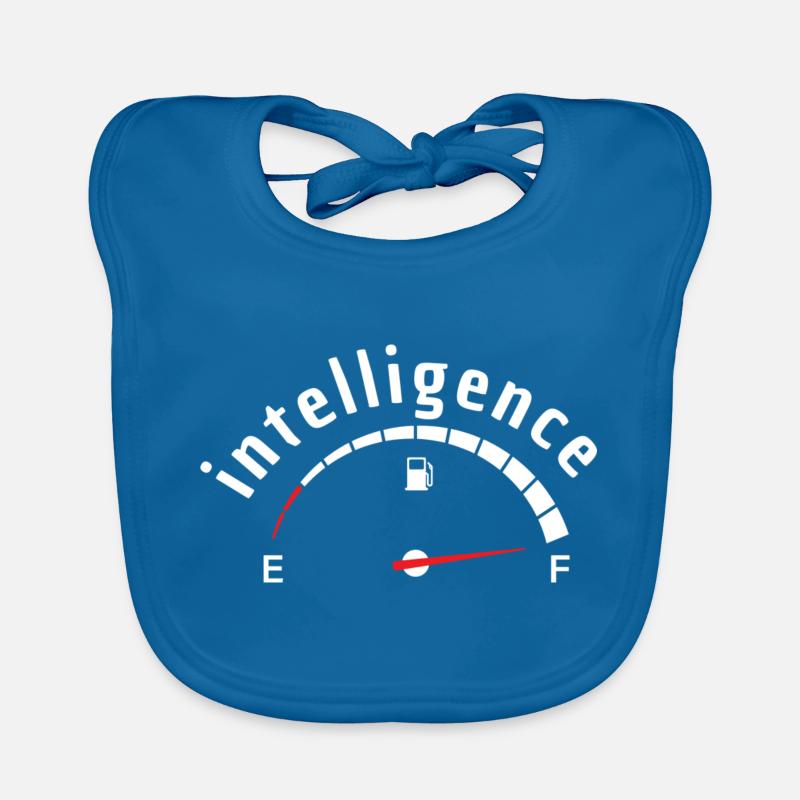 Intelligence (Dictons drôles) - Bavoir bio Bébé - bleu paon