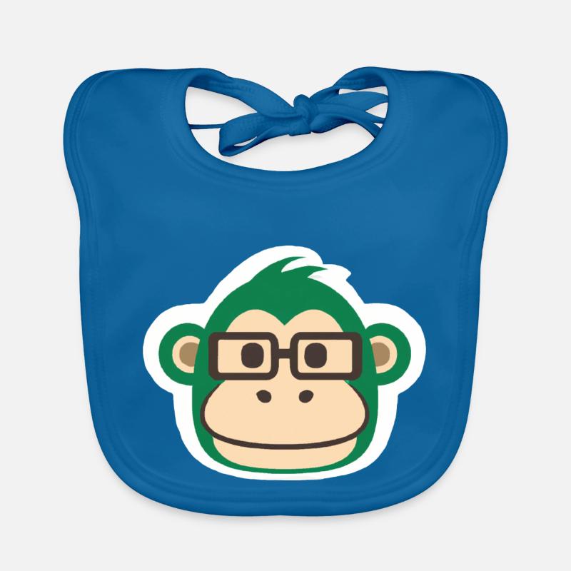 Monkey Sticker Type Organic Baby Bibs