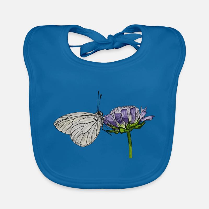 Papillon Fleur Arbre Blanc Entomologiste Bavoir bio Bébé