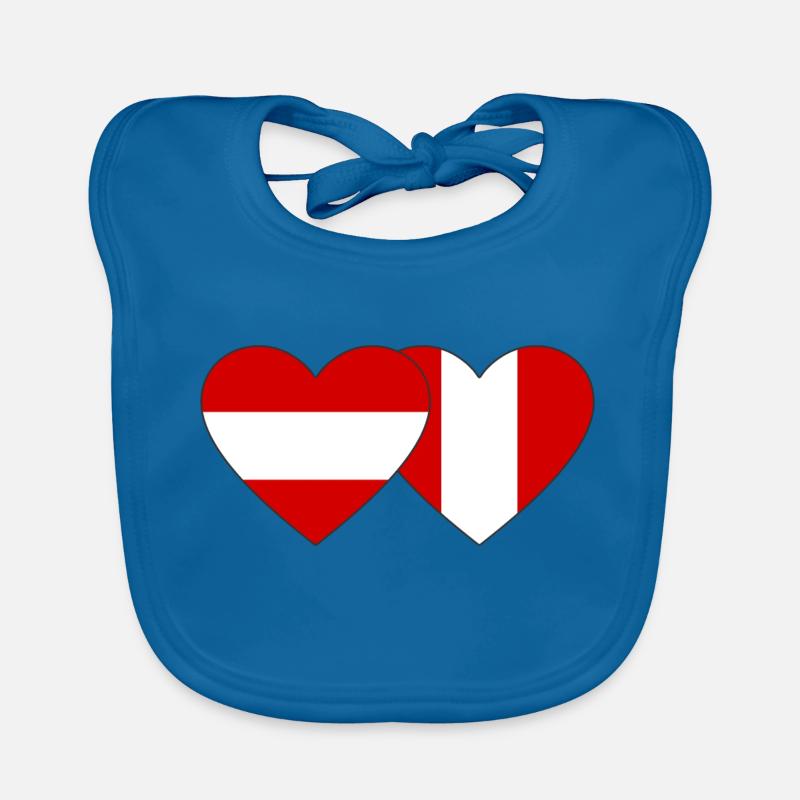 Autriche Pérou Drapeau du Cœur Bavoir bio Bébé