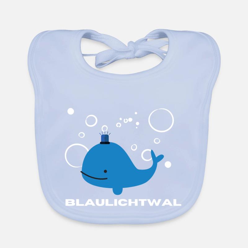 Blaulichtwal mit Luftblasen | Geschenk, Idee Baby Bio-Lätzchen