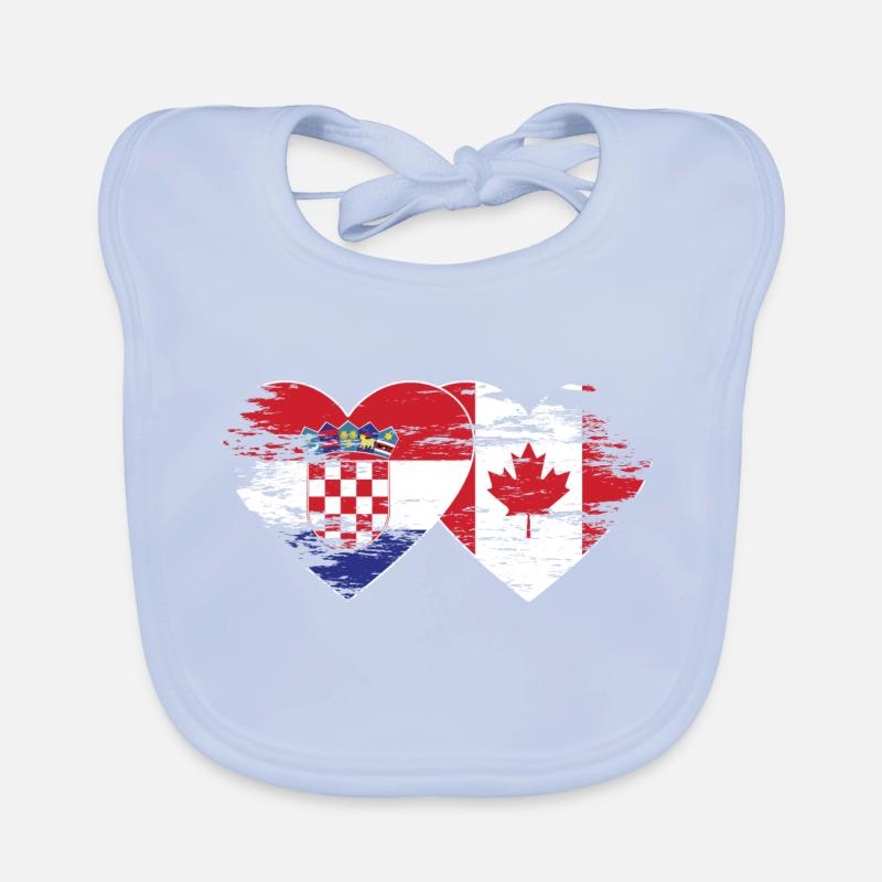 Croatie Canada drapeau coeur utilisé Bavoir bio Bébé