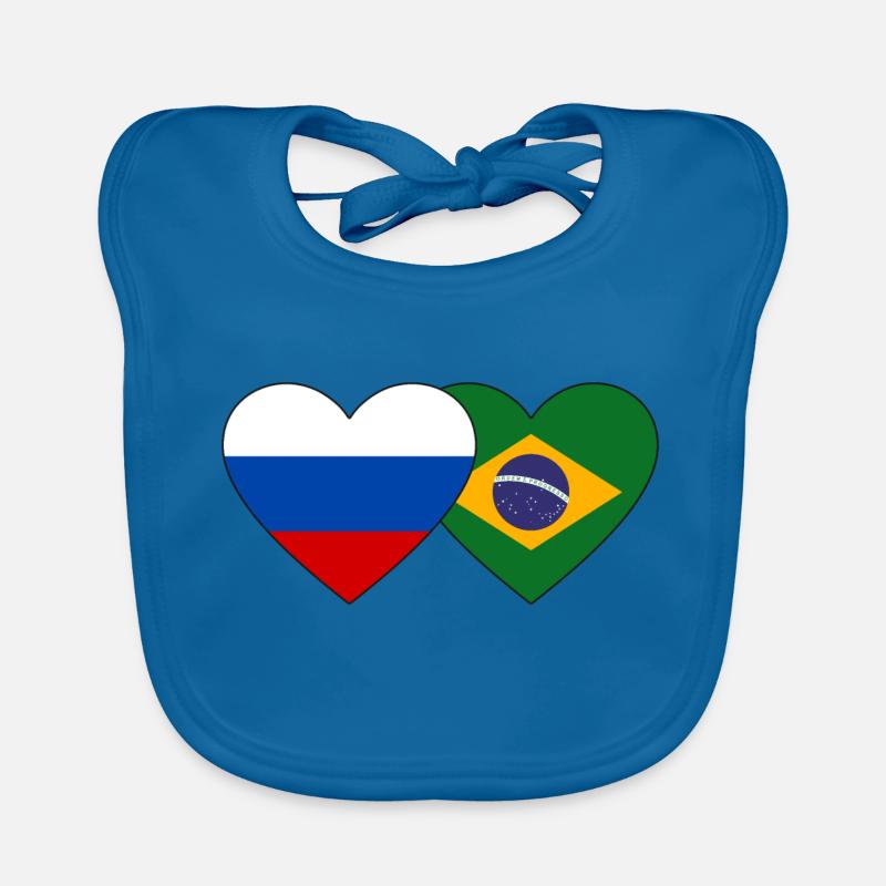 Drapeau de la Russie et du Brésil Bavoir bio Bébé