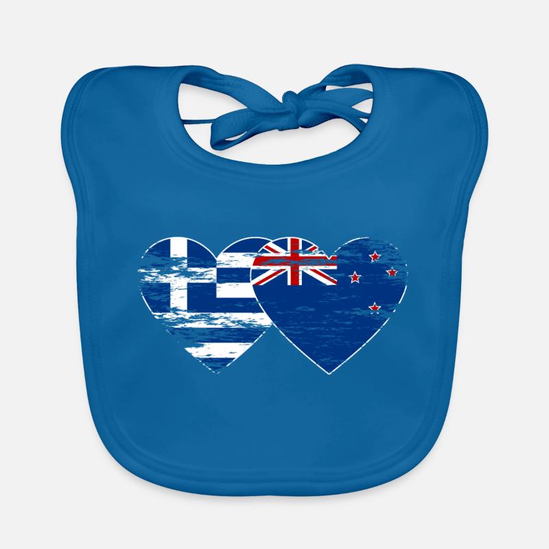 Grèce Drapeau néo-zélandais utilisé Bavoir bio Bébé