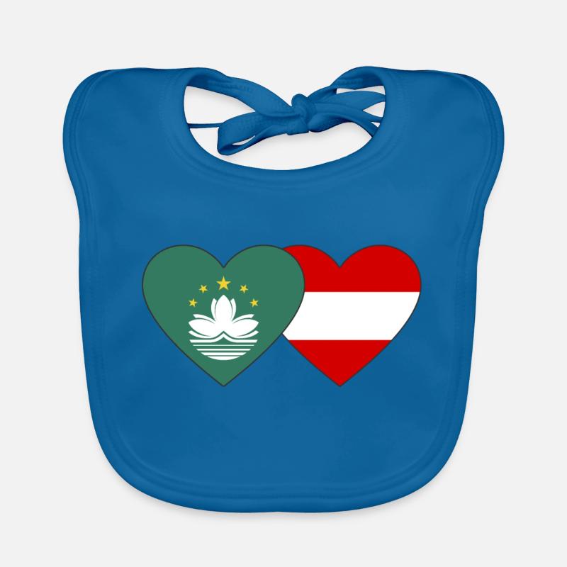Cœur de drapeau de Macao Autriche Bavoir bio Bébé