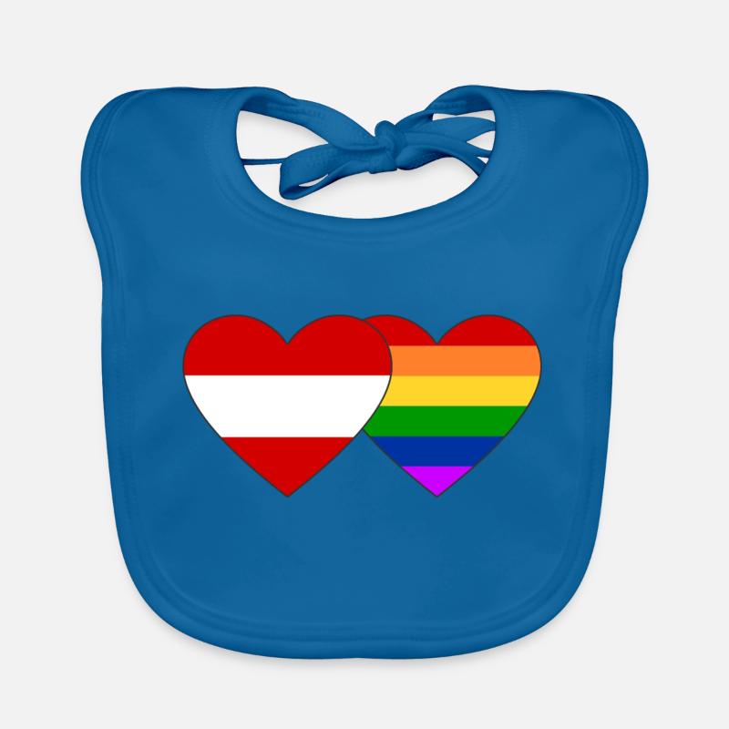 Drapeau arc-en-ciel de l’Autriche Bavoir bio Bébé