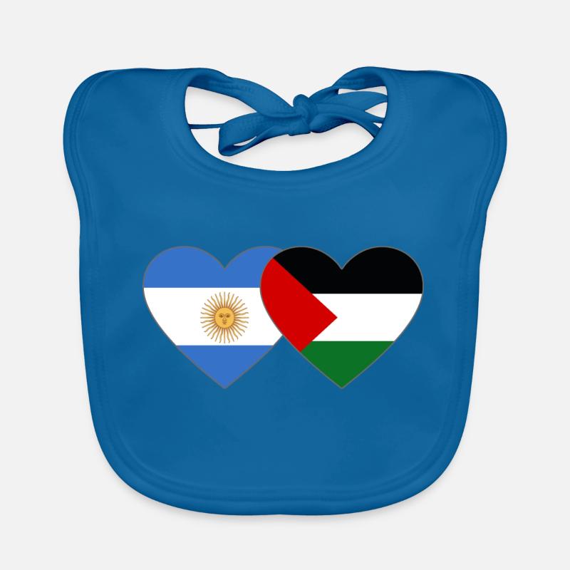 Drapeau de la Palestine de l’Argentine coeur utilisé Bavoir bio Bébé