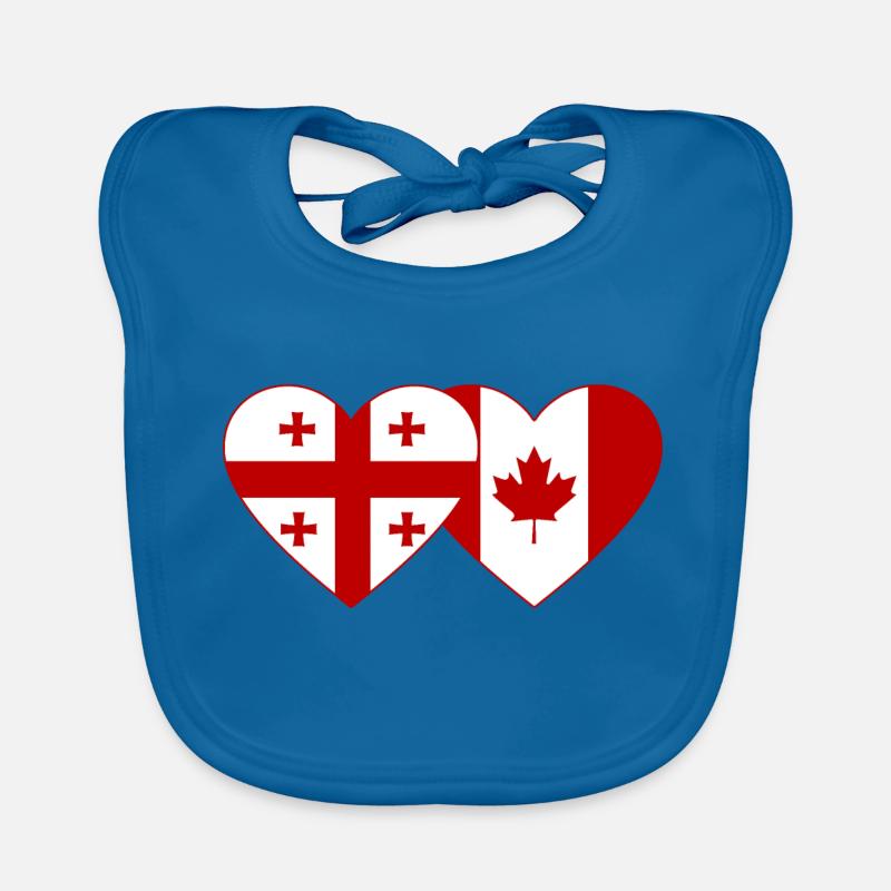 Georgia Canada flag heart Organic Baby Bibs