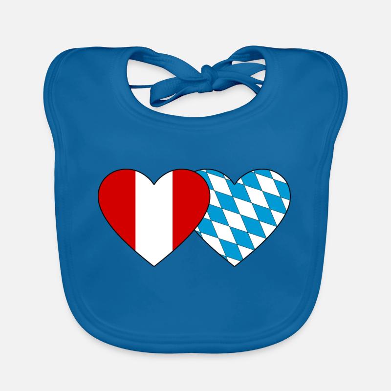 Pérou Bavière Drapeau Coeur Bavoir bio Bébé