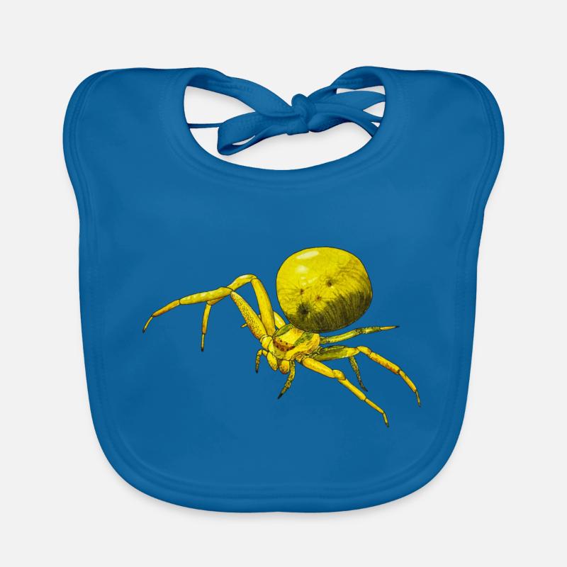 Yellow Spider Crab Spider Arachnide Misumena Organic Baby Bibs