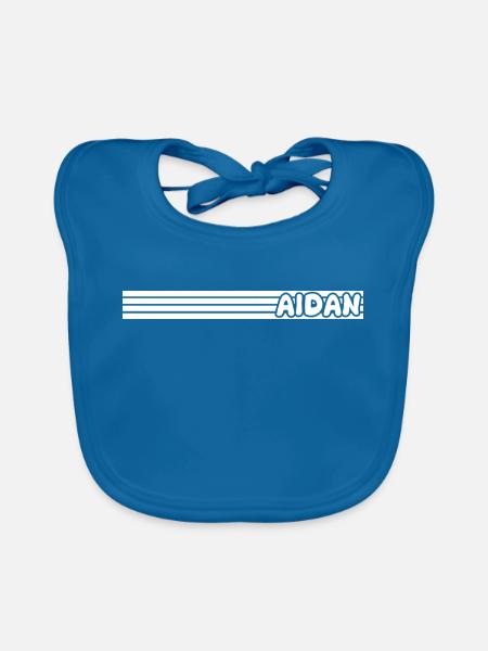 Maennername Aidan - Baby Bio-Lätzchen - Pfauenblau