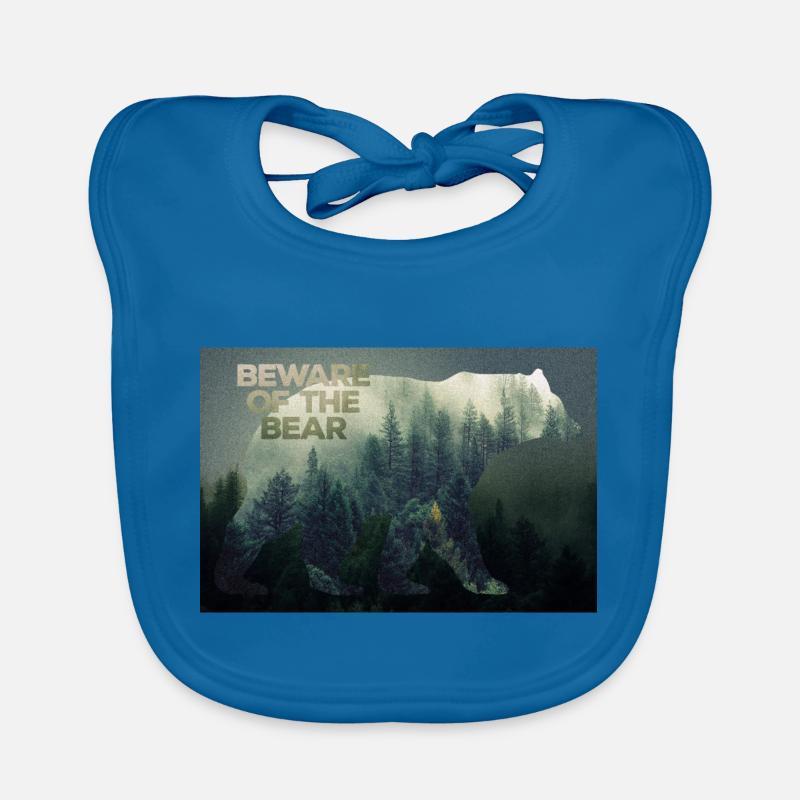 Affiche des ours sauvages - Bavoir bio Bébé - bleu paon