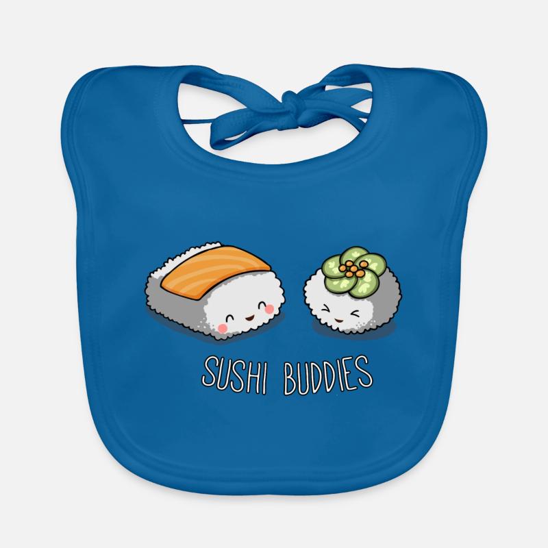 Copains de sushi - Bavoir bio Bébé - bleu paon