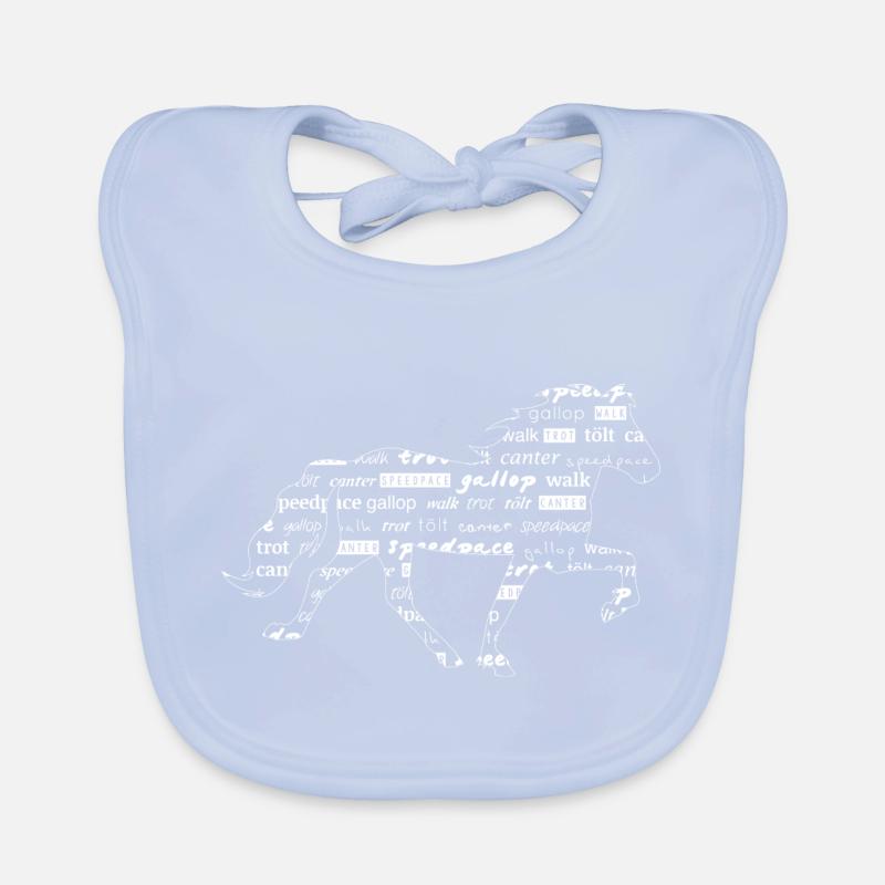 Töltend cheval avec texte - blanc Bavoir bio Bébé