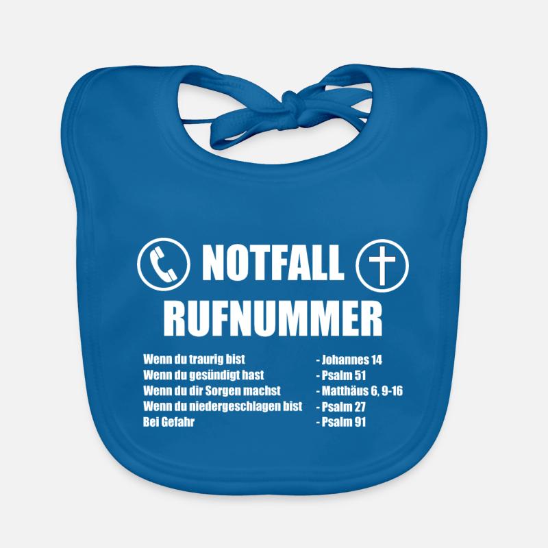 Christlicher Notfall / Christentum Geschenk - Baby Bio-Lätzchen - Pfauenblau