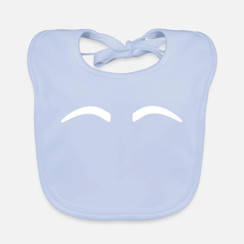 Eyebrows white smooth Organic Baby Bibs