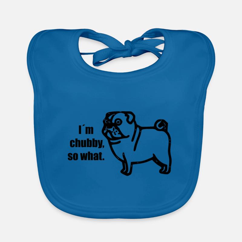 chubby pug - chubby pug Organic Baby Bibs