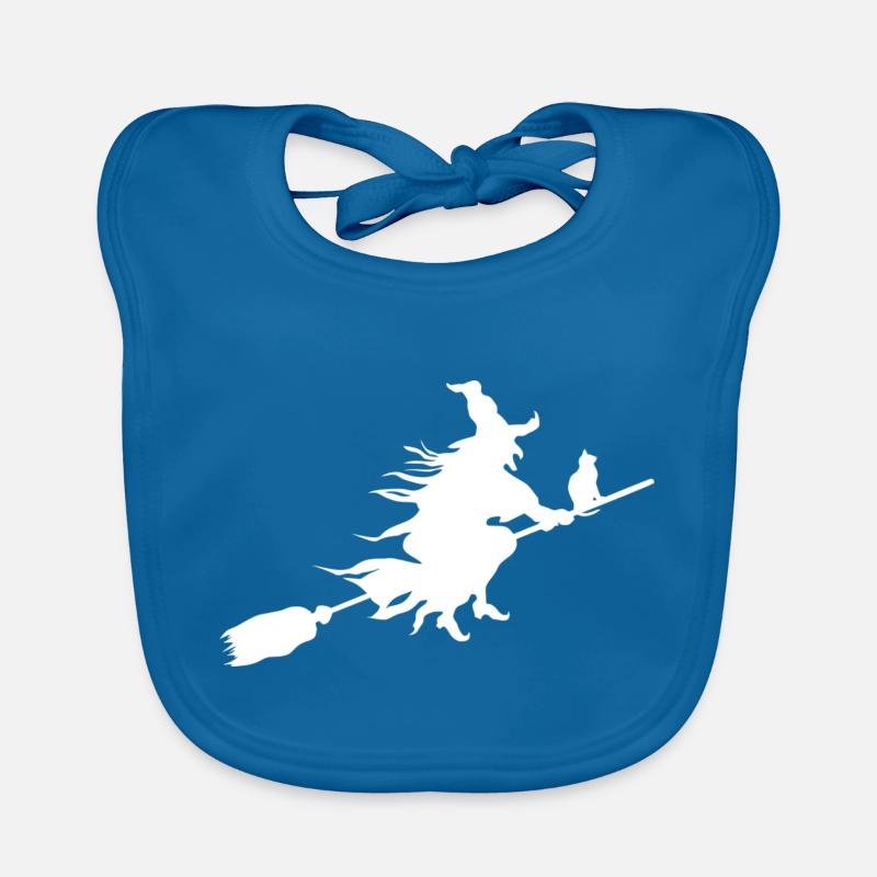 Witch on broom Organic Baby Bibs