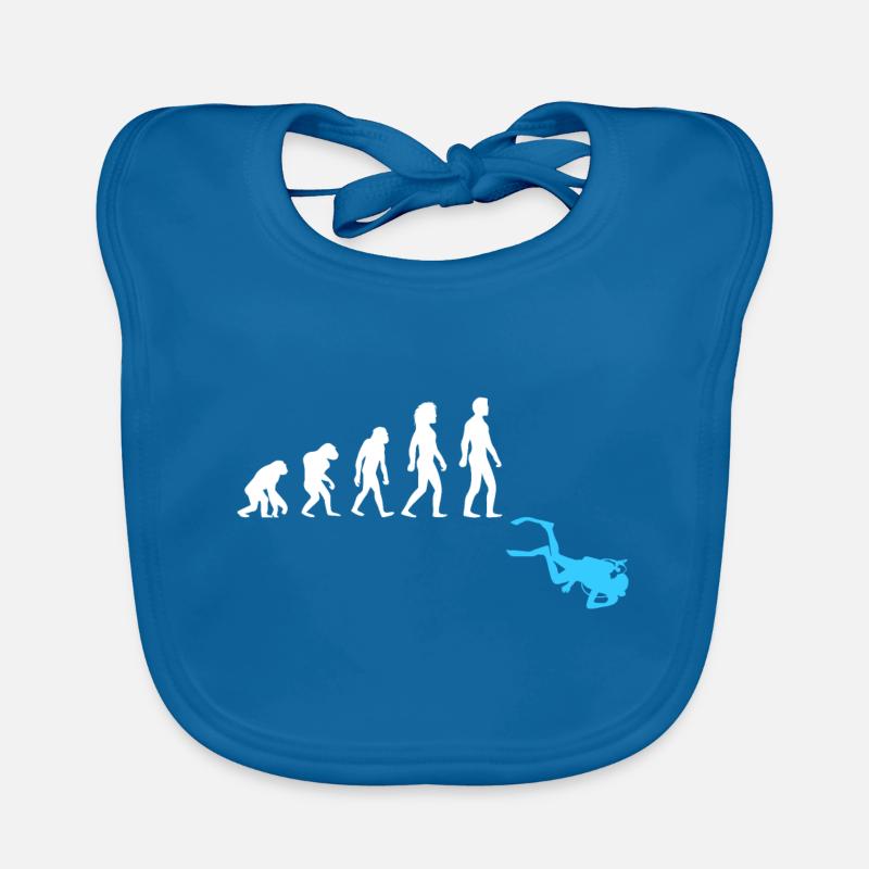 Plongée I Plongeur I Evolution - Bavoir bio Bébé - bleu paon