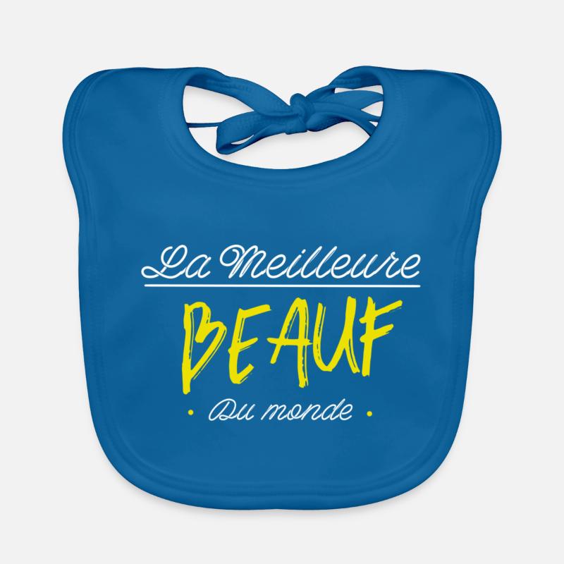 La meilleure beauf du monde - Bavoir bio Bébé - bleu paon