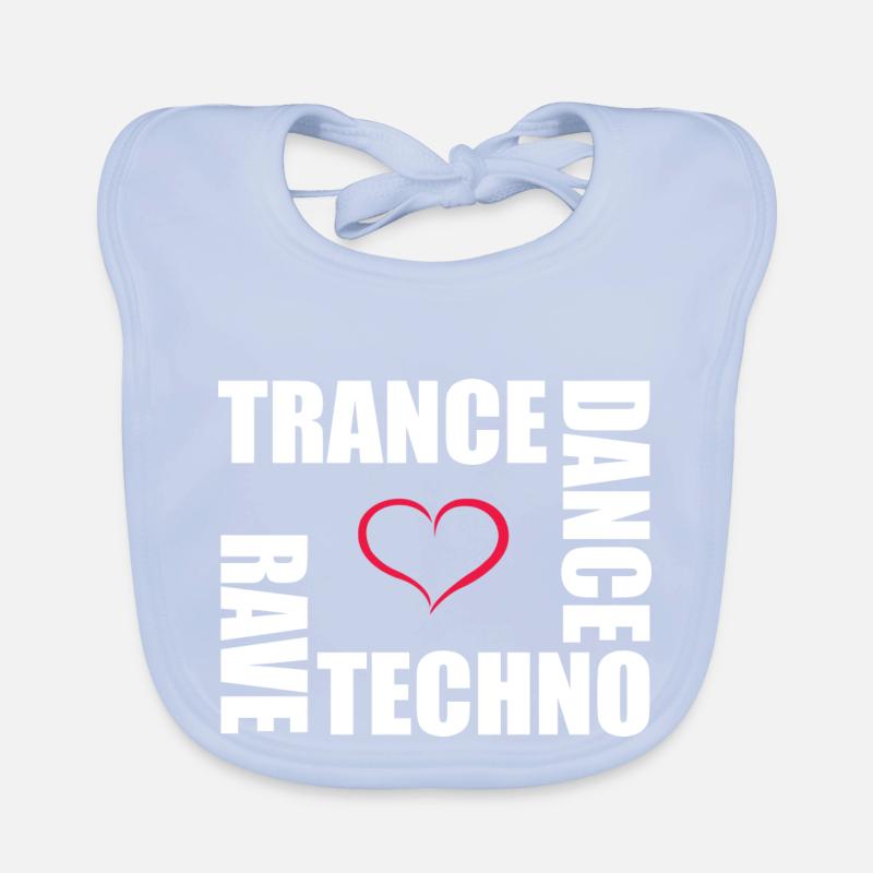 techno dance trance rave Organic Baby Bibs