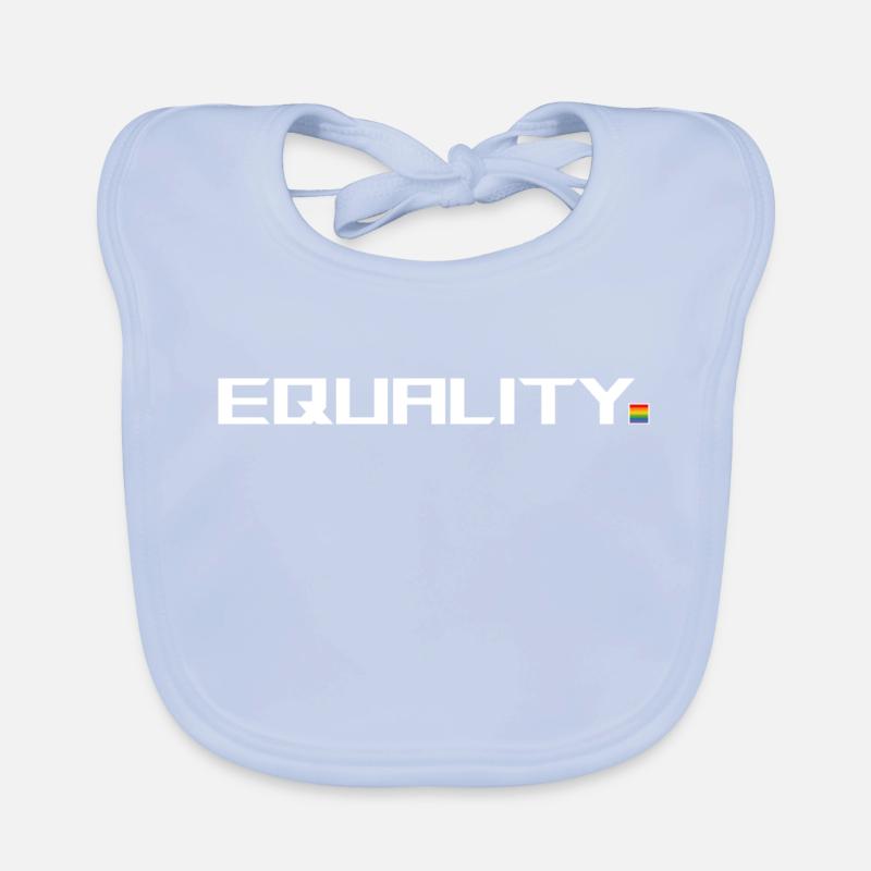 equality point rainbow black shirt Organic Baby Bibs