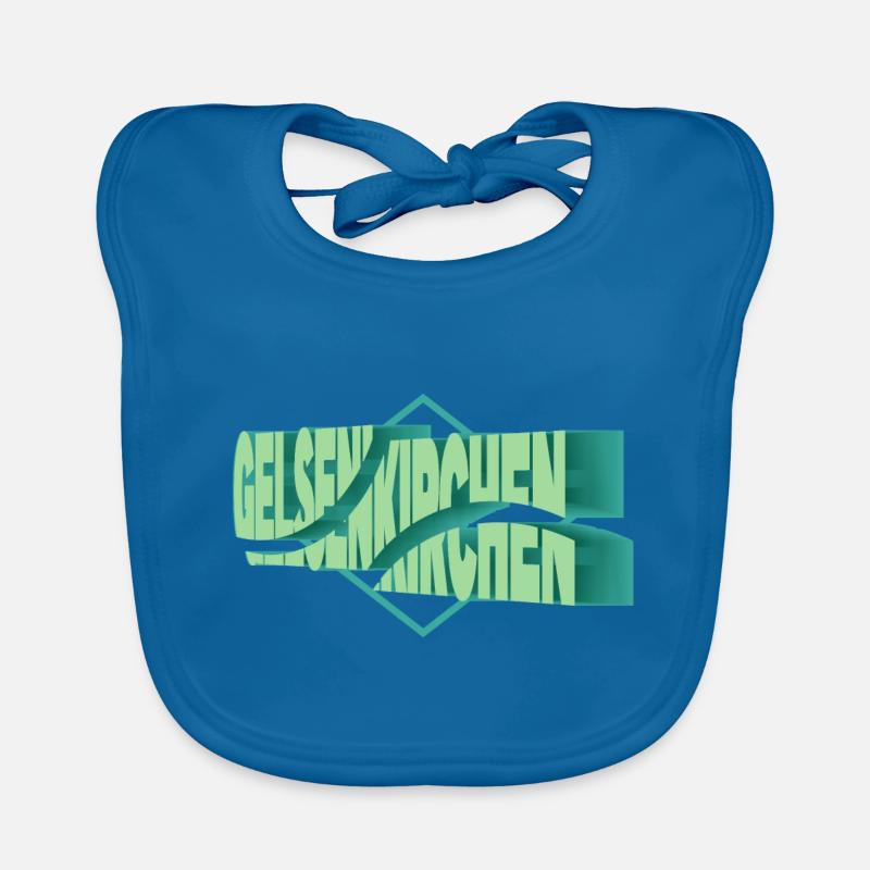 Gelsenkirchen Germany City 3D Font Skyline Organic Baby Bibs