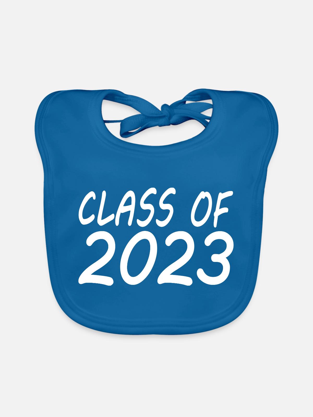 Class of 2023 - Baby Bio-Lätzchen - Pfauenblau - Vorne