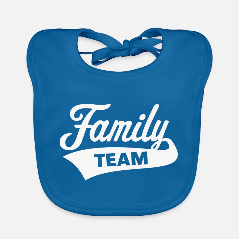 Équipe familiale (Famille / Blanc) Bavoir bio Bébé