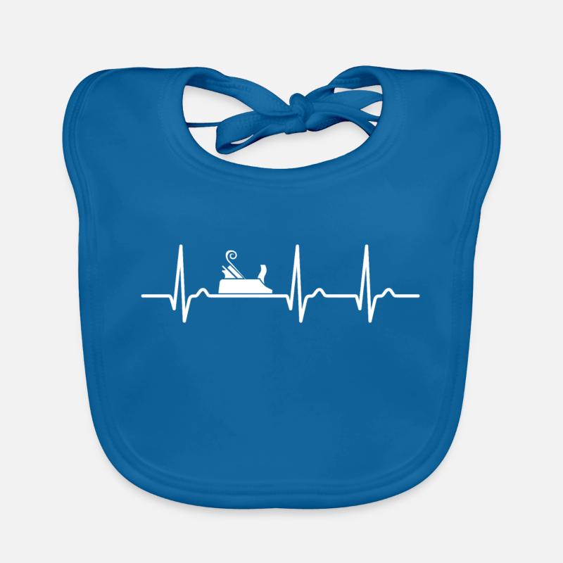 Courbe ECG - courbe cardiaque - charpentier - raboteuse de bois Bavoir bio Bébé